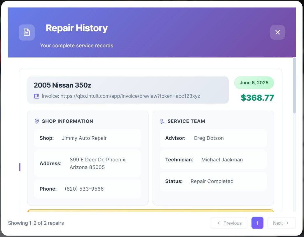 Customer History View