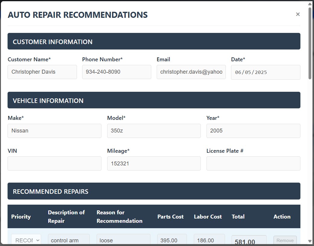 Repair Recommendations